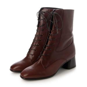 ジュペリー jupery 5cmヒールレザーレースアップブーツ （レッドブラウン）