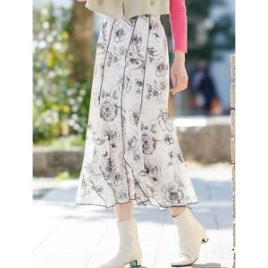 カールパークレーン KarLParkLane 花柄切替マーメイドスカート           （ベージュ）