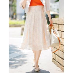 カールパークレーン KarLParkLane 花柄プリントタックスカート （オフホワイト）