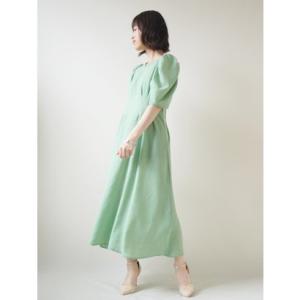 カールパークレーン KarLParkLane ポプリンウエストタックボリューム袖ワンピース （グリーン）