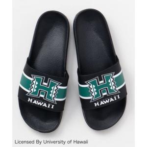 【Kahiko】University of Hawaii シャワーサンダル ブラック×グリーン