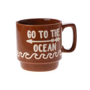 【kahiko】GO TO THE OCEAN ビーチスタッキングマグカップ ブラウン【返品不可商品...