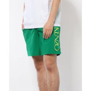 ケンゾー KENZO メンズ 配色Logo Print Swim Shorts【返品不可商品】 （Grass Green）｜locondo-shopping