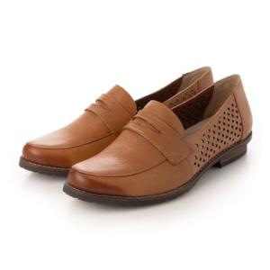 キスコ KISCO サイドパンチングコインローファー （キャメル）