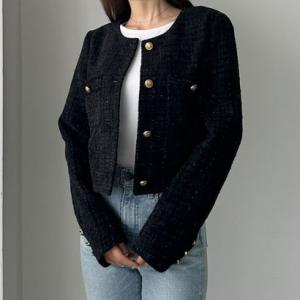 ルエレ Louere Louere ファンシーラメツイードショートジャケット （ブラック）