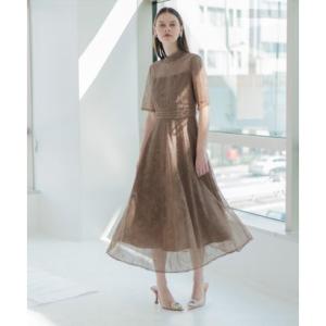 レジャ Leja 異素材シアー刺繍レース透け感プリーツスリーブIライン