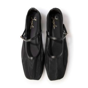 ラウナレア Launa lea 【25SS】チュールメリージェーンフラットパンプス(0597) （ブ...