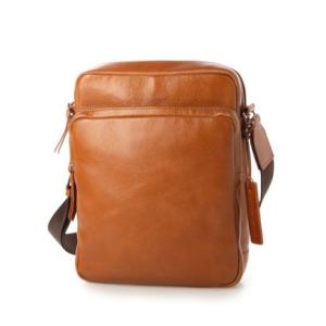 レザーラボラトリー Leather Laboratory オイルレザー 本革縦型トラベルショルダーバッグ （ORANGE）