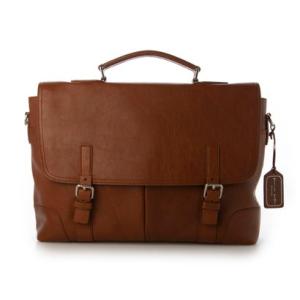 レザーラボラトリー Leather Laboratory 本革ビジネスショルダーバッグ　フラップ型スタイル （CAMEL）
