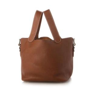 レザーラボラトリー Leather Laboratory 天然シボ２WAYキューブバッグ （CAMEL）