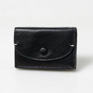 レザーラボラトリー Leather Laboratory 本革 コンパクト財布 （BLACK）