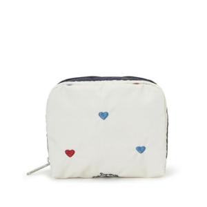レスポートサック LeSportsac SQUARE COSMETIC （トリコロールハートエンブロイダリー）