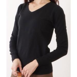 レースレディース Lace Ladies Vネックカシミヤタッチスフレニットプルオーバー （ブラック...