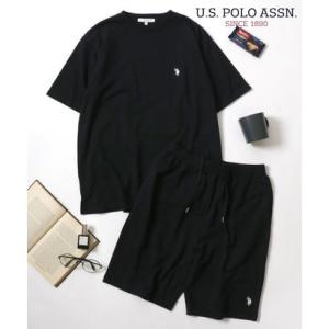 U.S.POLO ASSN/ユーエスポロアッスン USPA セットアップ ミニ裏毛 半袖スウェットTシャツ＆ショートパンツ 2点セット メンズ レディ