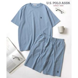U.S.POLO ASSN/ユーエスポロアッスン USPA セットアップ ミニ裏毛 半袖スウェットTシャツ＆ショートパンツ 2点セット メンズ レディ