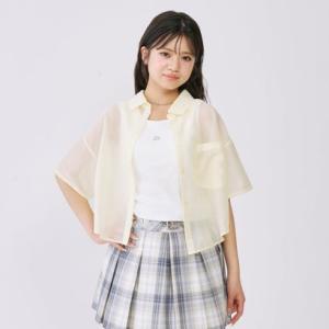 ラブトキシック Lovetoxic 【吸水速乾】インナーつきシアークロップド半袖シャツ （黄）