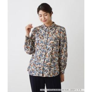 レリアン Leilian ペイズリー柄シャツブラウス （ブラウン系）