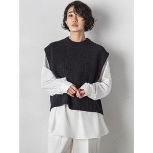 ラ エフ la.f… HAMILTONニットベスト≪手洗い可能≫ （チャコールグレー）