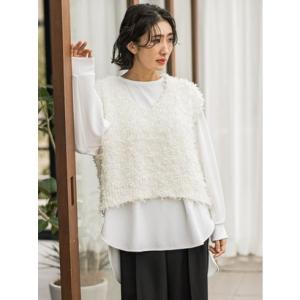 ラ エフ la.f… チュールモールニット≪手洗い可能≫ （ホワイト）