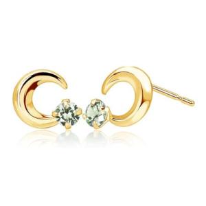 ララクリスティー LARA Christie「5月エメラルド」ピアス レディース ムーン PT900 /K18 ゴールド 12誕生石 プティ  le1