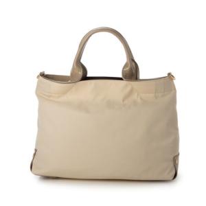ラ バガジェリー LA BAGAGERIE ツイルナイロン×エナメル 2WAYトートバッグ Sサイズ （アイボリー）
