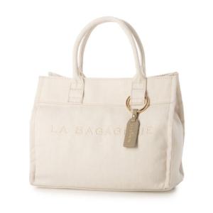 ラ バガジェリー LA BAGAGERIE チャーム付きデニムバッグ Sサイズ （アイボリー）