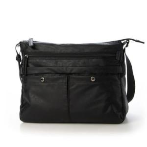 ラ バガジェリー LA BAGAGERIE モノグラム スクエアナイロンショルダー Mサイズ （ブラック）