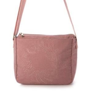 ラフィール LAFIEL ピーチスキン風刺繍 ショルダー （ピンク）