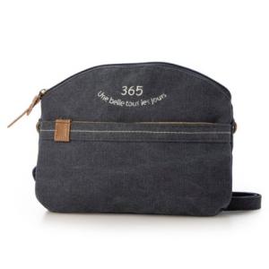 ラフィール LAFIEL 帆布ロゴ刺繍サコッシュバッグ （ネイビー）