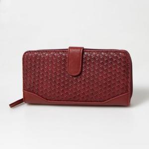 ラフィール LAFIEL 型押しメッシュ長財布 （レッド）