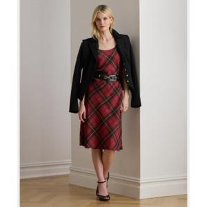 チェックサテンカクテルドレス