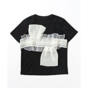 ラポミ プチ LA POMME petit Mesh Point Patch T-Shirt メッシュポイントパッチTシャツ （Black）｜locondo-shopping