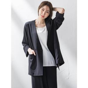 ラ エフ エルサイズ la.f…(Lsize) 【大きいサイズ】キレリジャケット≪手洗い可能≫ （ブラック）