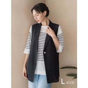 ラ エフ エルサイズ la.f…(Lsize) 【大きいサイズ】スラブリネンライクシアージレ （ブラック）