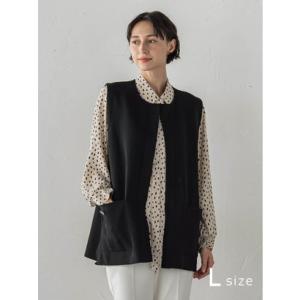 ラ エフ エルサイズ la.f…(Lsize) 【大きいサイズ】スポンディッシュジレ （ブラック）