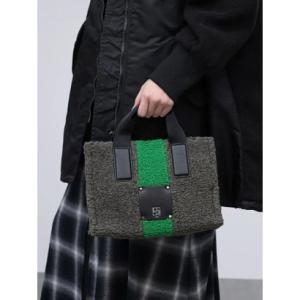 ラシュッド LASUD ボアミニトートバッグ （チャコールグレー）
