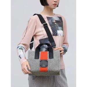 ラシュッド LASUD ボアミニトートバッグ （ライトグレー）