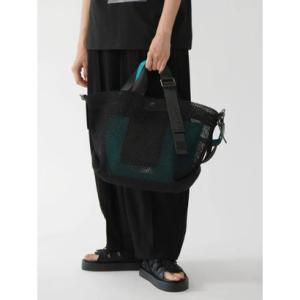 ラシュッド LASUD インポーチ付2wayメッシュトートバッグ （ブラック）