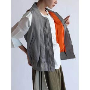 ラシュッド LASUD MICALLE MICALLE MA-1タックデザインベスト （グレー）