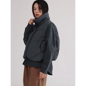 ラシュッド LASUD スタンドカラーショート中綿ベスト （チャコールグレー）