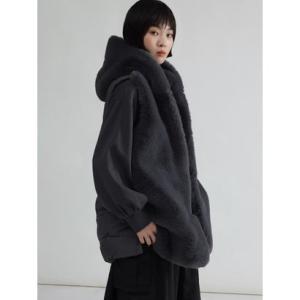 ラシュッド LASUD 中綿×エコファードッキングベスト （チャコールグレー）