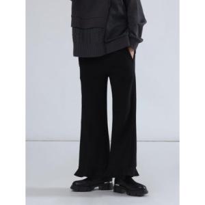 ラシュッド LASUD ステッチラインフレアパンツ （ブラック）