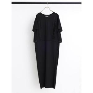 ラシュッド LASUD フリルドッキングワンピース （ブラック）