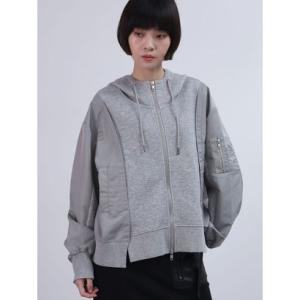 ラシュッド LASUD ナイロンドッキングジップフーディー （グレー）