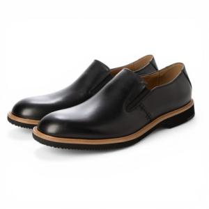 レオン LEON 本革 スリッポン ビジネスシューズ （BLK）