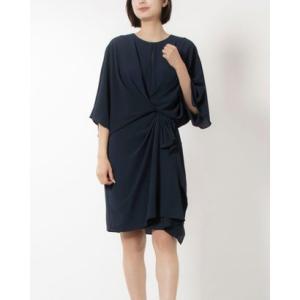 ロンドンタイムス LONDON TIMES ☆ドルマンスリーブチュニック丈ワンピース （ネイビー）