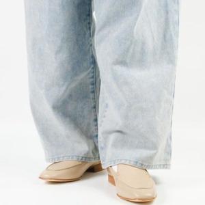 ルカ グロッシ Luca Grossi スクエアトゥローファー （グレーベージュ）