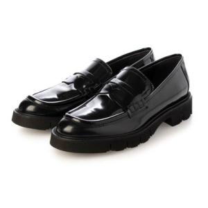 ルカ グロッシ Luca Grossi ラウンドトウタンクソールローファー （ブラック）