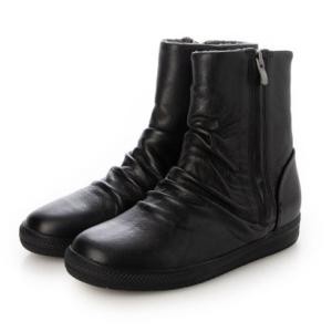 ミラスポーツ Milla sports 柔らかレザー スニーカーソール ボア入り コンフォートブーツ （ブラック）