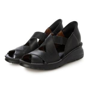 ミラスポーツ Milla sports 手を使わずに履ける！軽量 ASWソール本革 4E コンフォートサンダル 1.2.go シリーズ （ブラック）